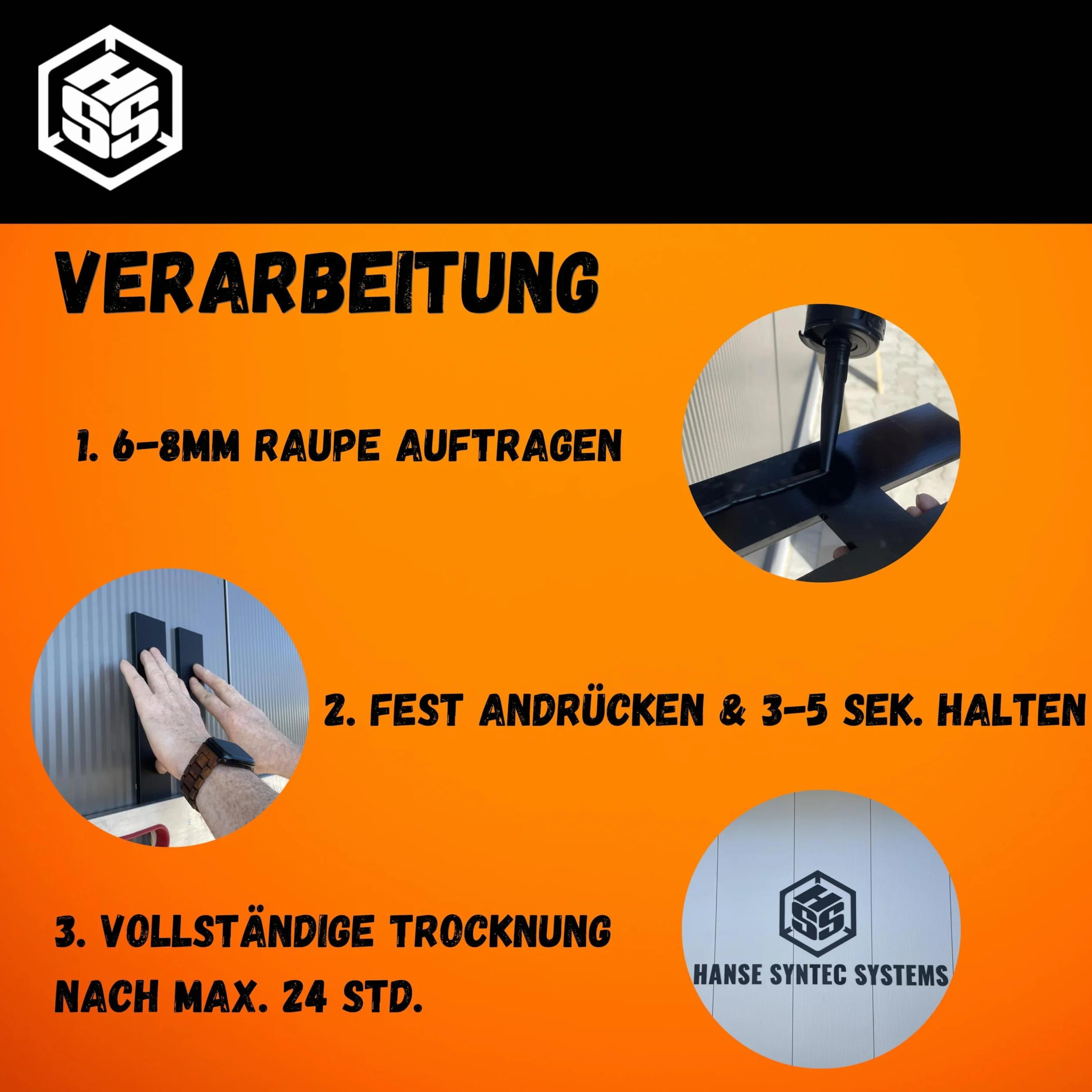 HSS® Klej montażowy Turbo, technologia klejenia High Tack MS Polymer, mocny/ 600 kg/m², budowlany, do wewnątrz i na zewnątrz, do każdego materiału, odporny na UV i warunki atmosferyczne, biały, 290 ml