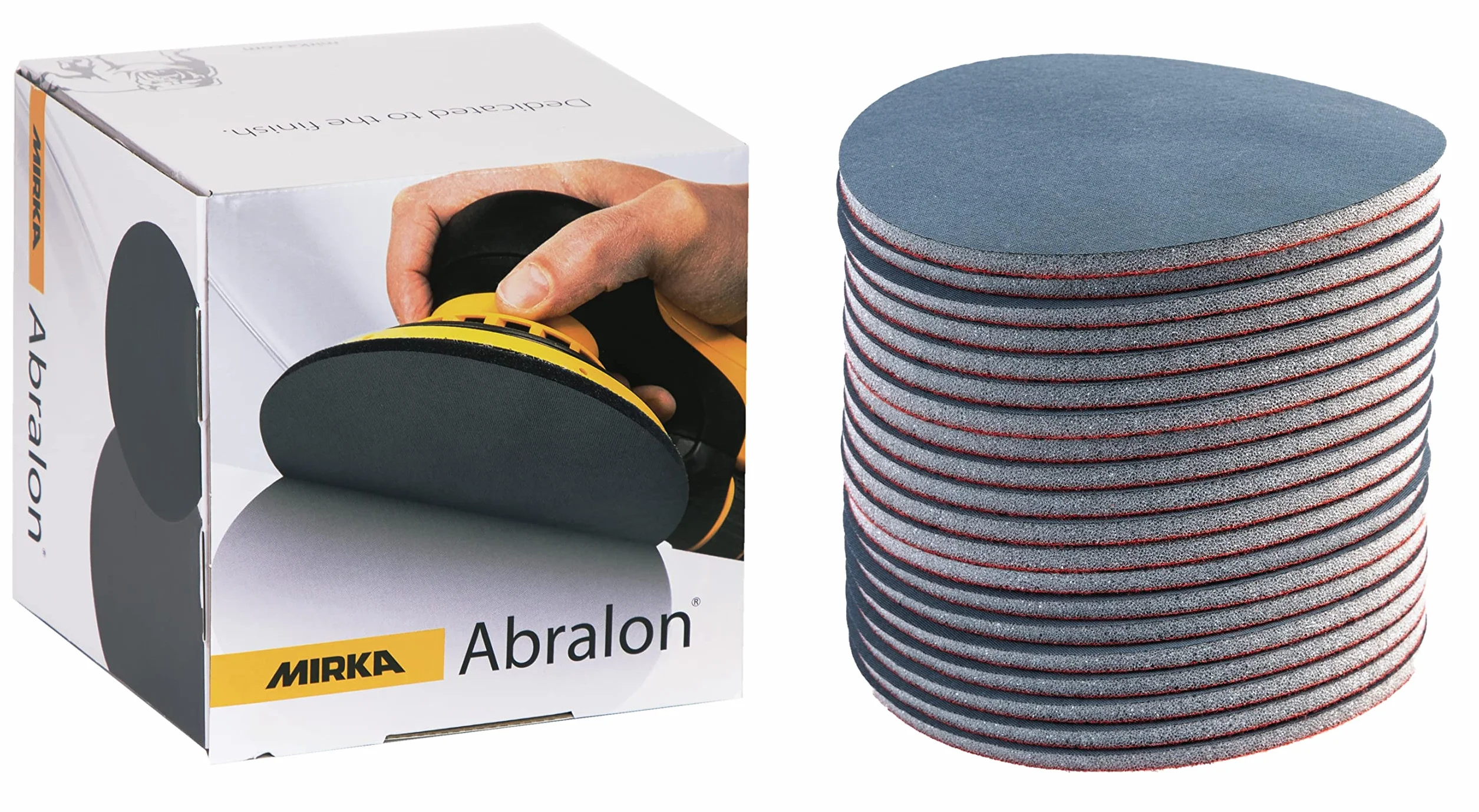 Mirka Abralon papier ścierny rzep 150 mm 4000 ziarno 20 sztuk | Ściernica polerska Mirka Abralon 4000 ziarno 150 mm rzep do lakieru drewna i tworzyw sztucznych 20 sztuk