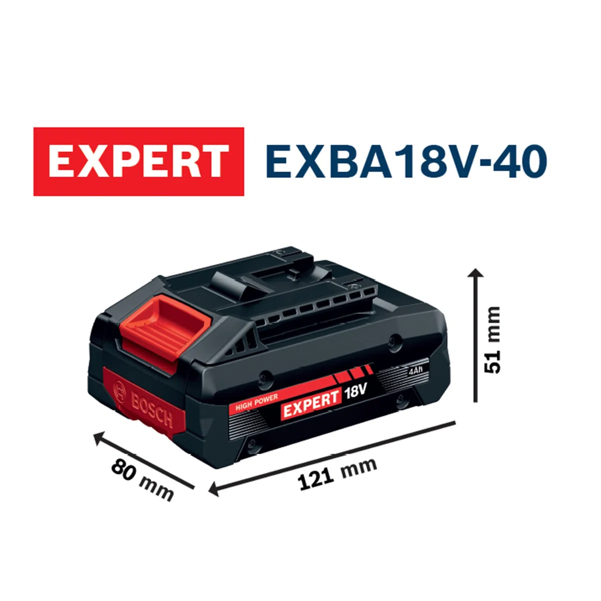 Bosch EXPERT 18V System Wysokoprądowy akumulator EXBA18V-40 (maks. moc 2 000 W)