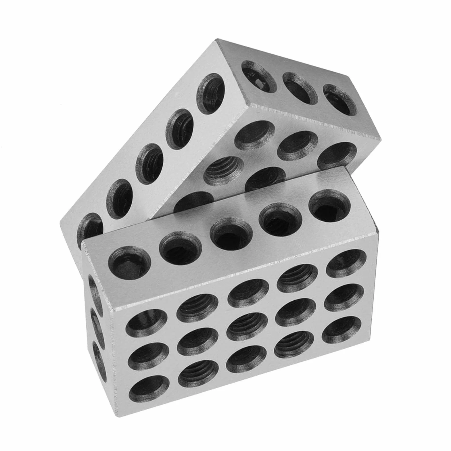 2 kawałki. Bloki mocujące z 23 otworami Frezowanie równoległego bloku mocującego 25x50x75mm