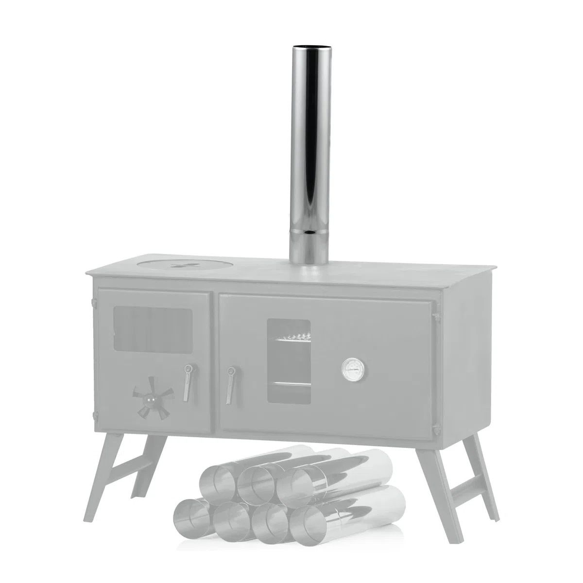 CampFeuer Rura piecowa ze stali nierdzewnej, 1 sztuka, Ø 6 cm, rura kominowa, rura piecowa, długość 32,5 cm, przedłużenie rury kominowej, rury kominowej, rury spalinowej, pieca, komina ze stali