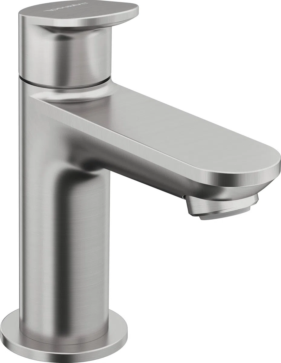Duravit Wave zawór stojący (wysokość wylewki: 77 mm), bateria umywalkowa z zimną wodą, bateria do zimnej wody, stal nierdzewna szczotkowana