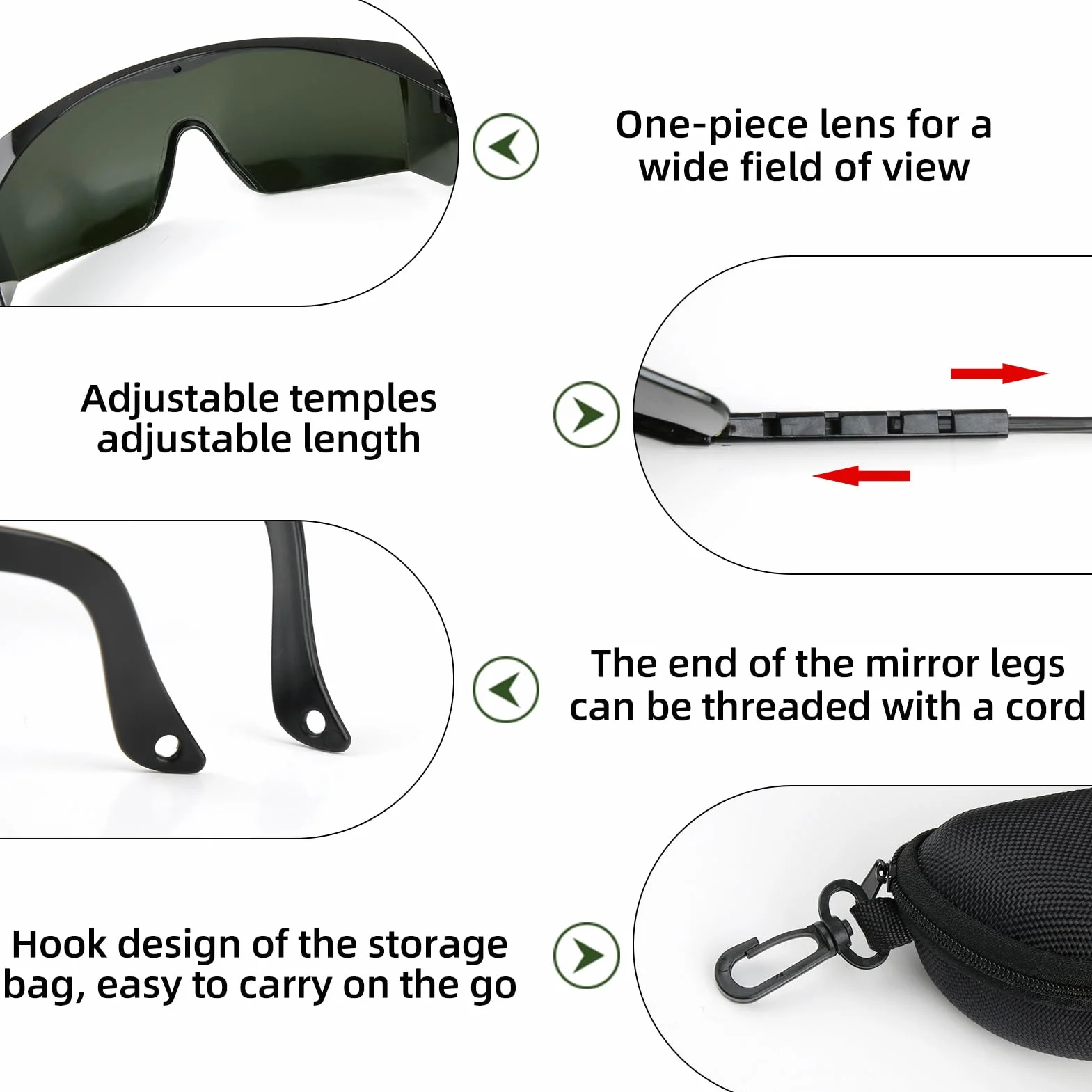 Laserowe okulary ochronne 190 nm - 2000 nm, IPL, laserowe okulary ochronne do usuwania włosów, do zabiegów i kosmetologii, okulary ochronne, ochrona przed promieniowaniem UV