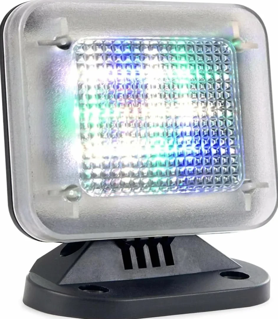 O&W Security Symulator TV FT-1 – światło LED ze zmianą koloru/jasności, port USB, tylko 2 W, bez baterii, atrapa antywłamaniowa do domu, na urlop i do mieszkania