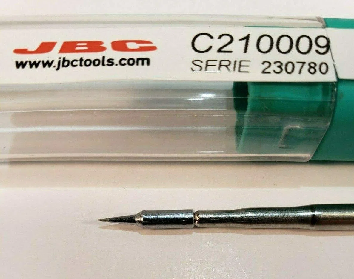 JBC Grot lutowniczy seria C210, okrągły kształt, C210009/Ø 0,2 mm, prosty C210009 (wkład lutowniczy wkład lutowniczy, końcówka lutownicza, wkład lutowniczy T210-A AD2210 2210 C210)