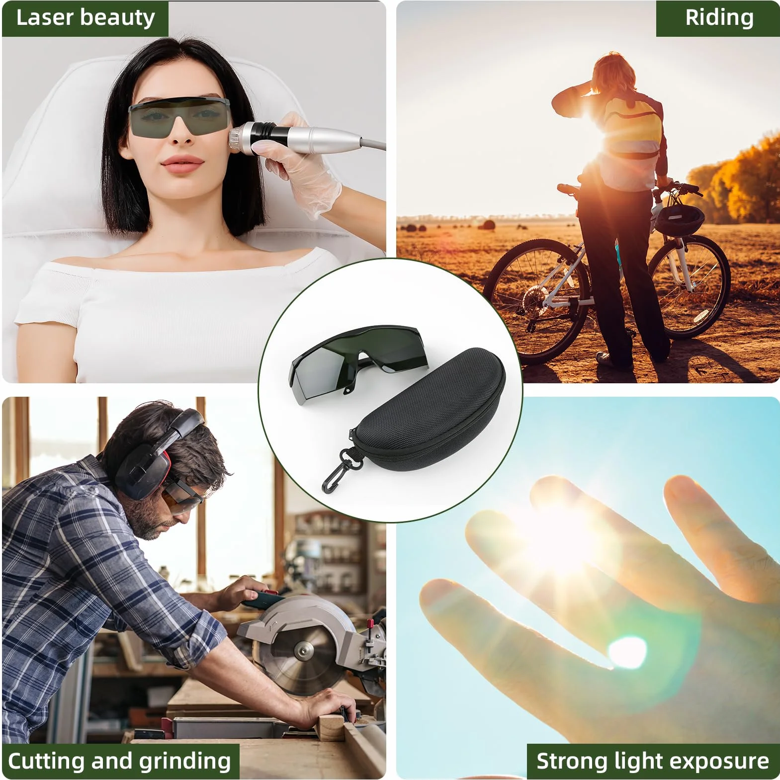 Laserowe okulary ochronne 190 nm - 2000 nm, IPL, laserowe okulary ochronne do usuwania włosów, do zabiegów i kosmetologii, okulary ochronne, ochrona przed promieniowaniem UV